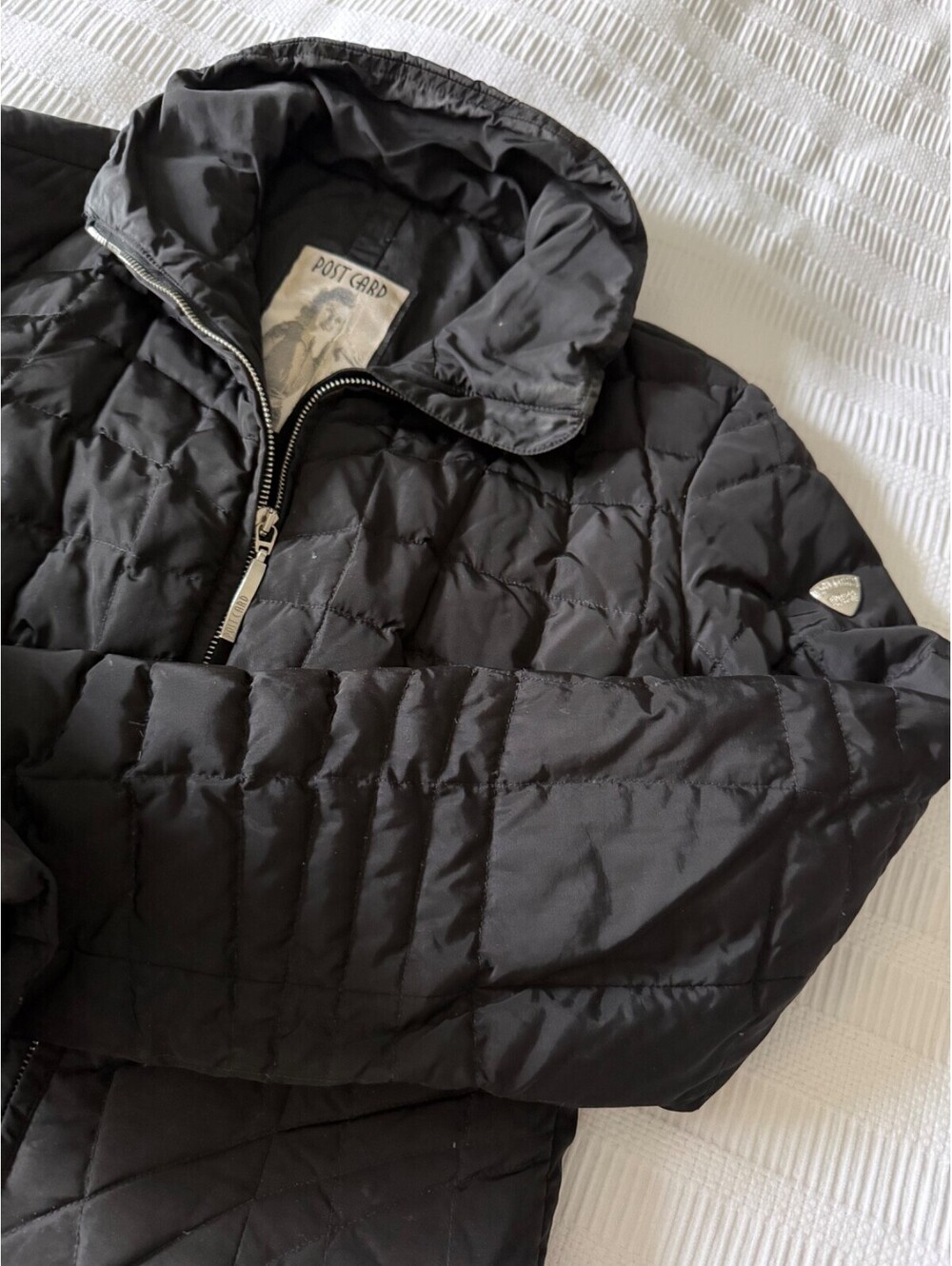 POSTCARD Jacket IT 44 US 8 Black Goose Duck DOWN Puffer Bomber Italy
